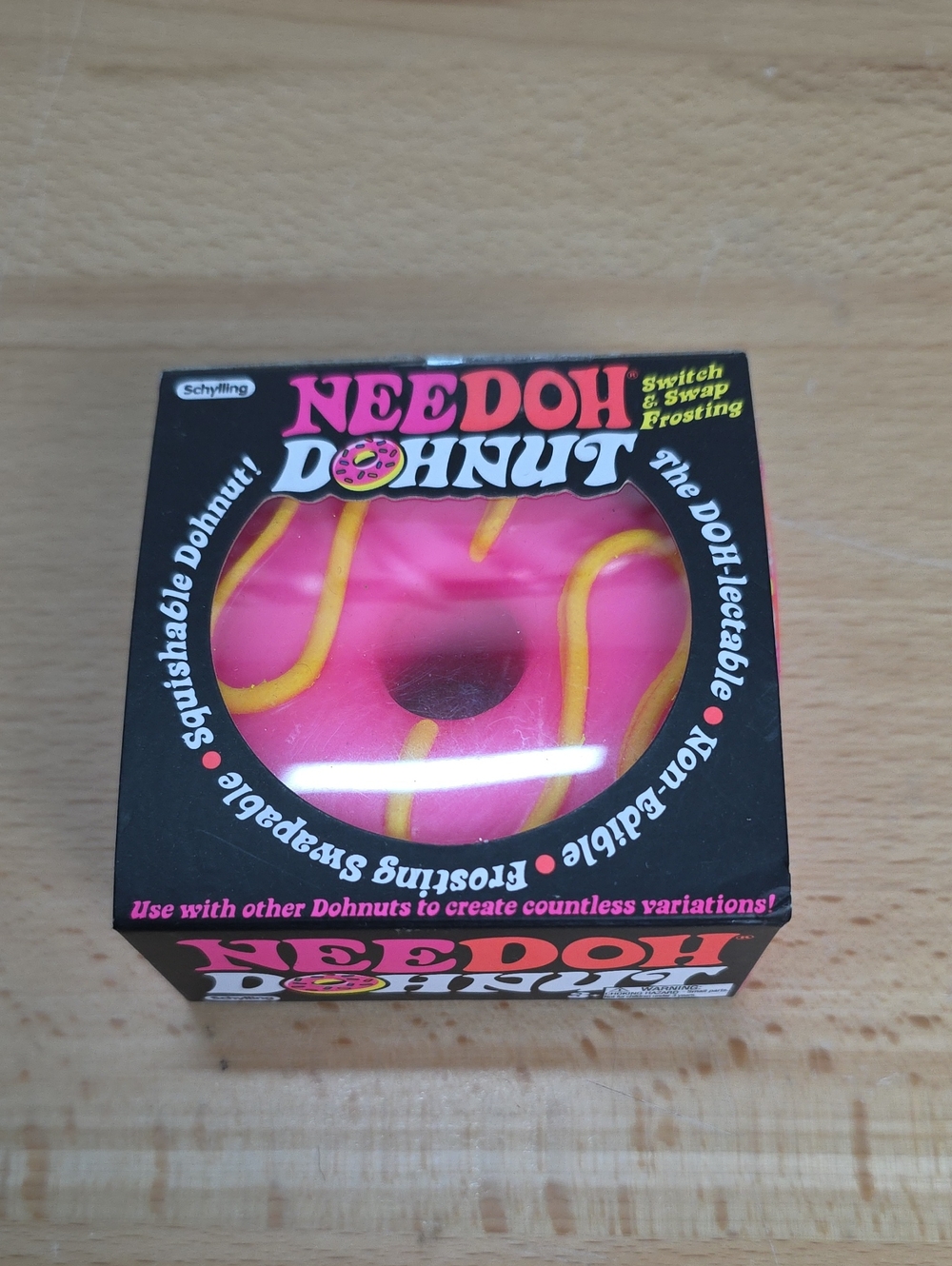 Needoh Dohnut Pink Frosted Squishable Donut Opened